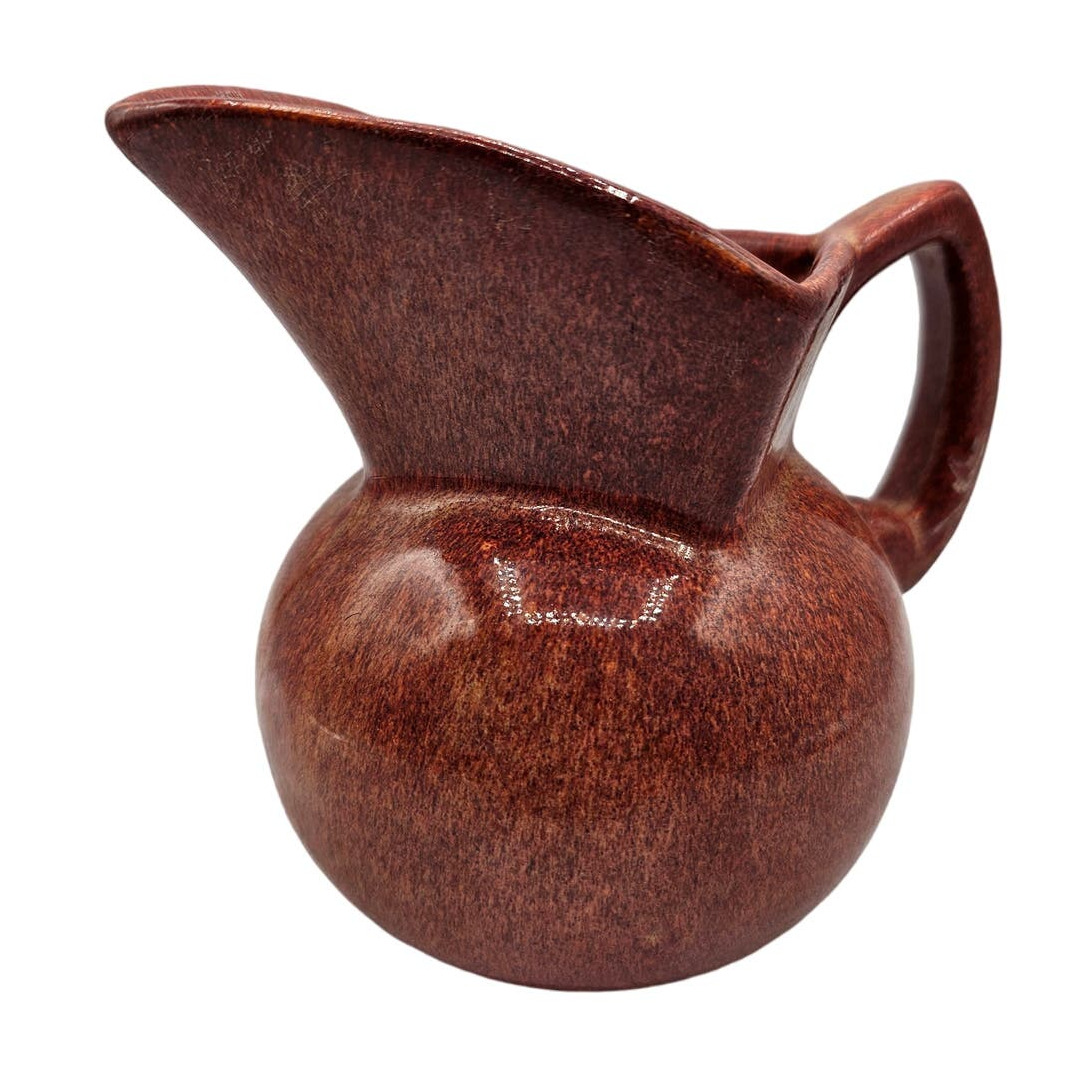 Vintage Mid Century Niloak Pottery Ceramic Pitcher Dark Red 1960s