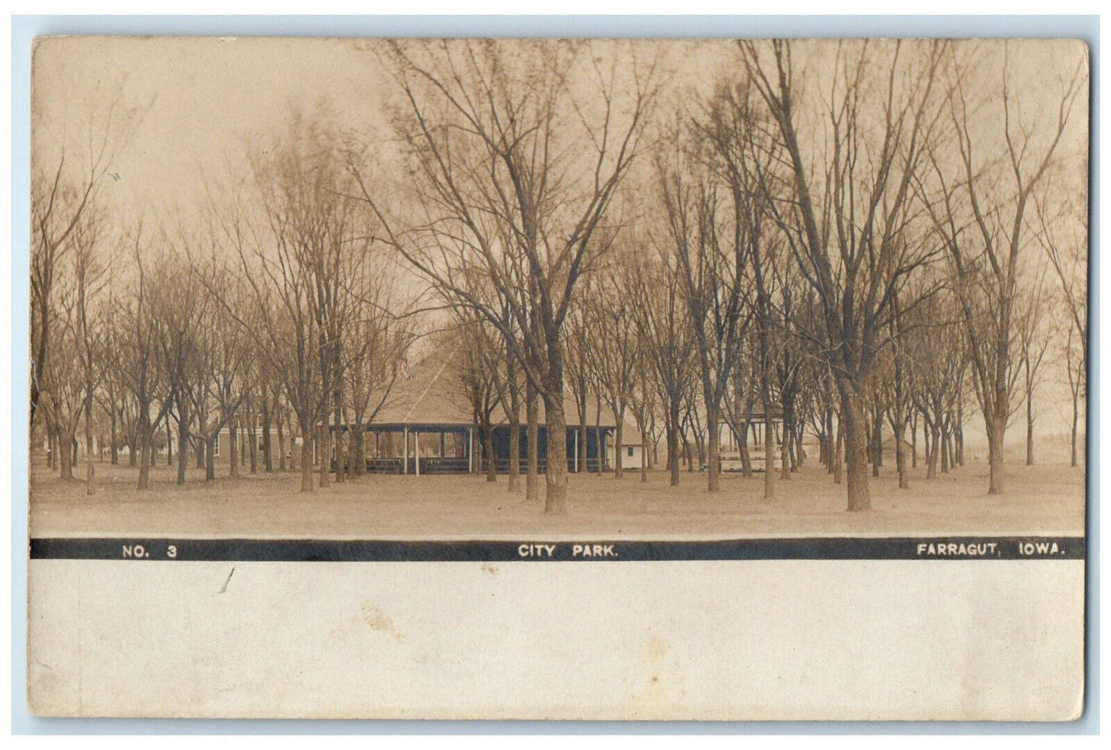 Farragut Iowa IA RPPC Photo Postcard City Park No.3 c1910 Unposted Antique