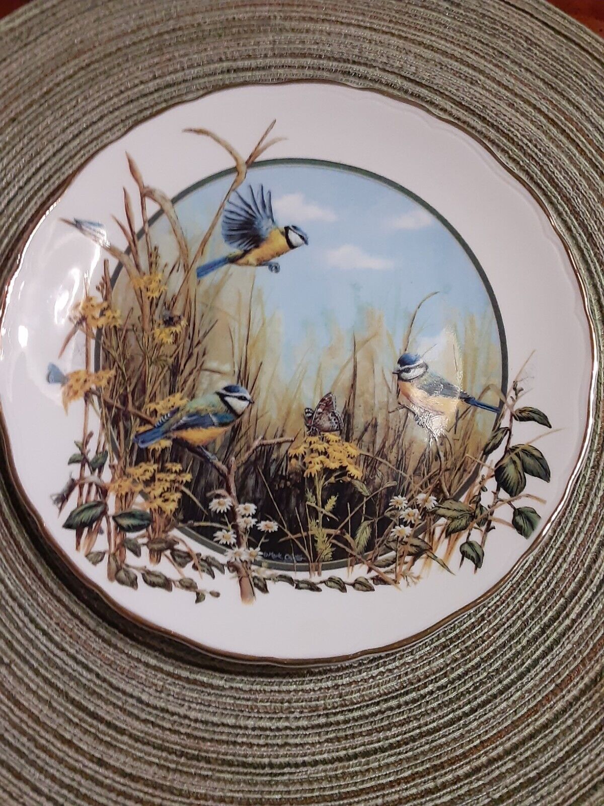 Royal Doulton A Merriment of Bluetits Bird Plate Seasons of the Hedgerow Limited