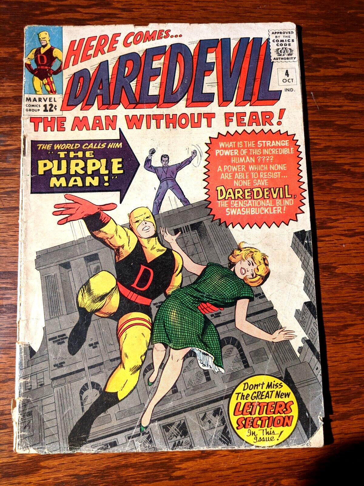 💎 Daredevil #4 *1st App. Killgrave the Purple Man* (Marvel 1964) Key Comic 💎