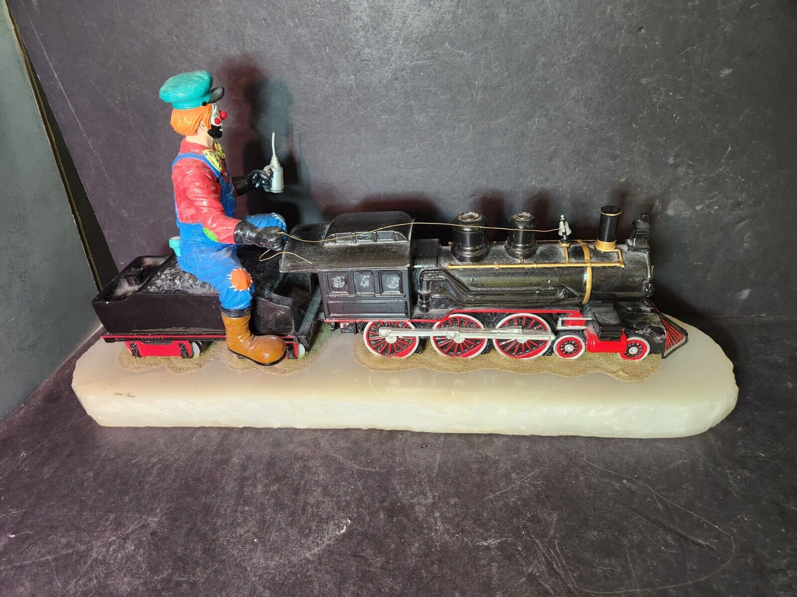 Huge Ron Lee Hobo Clown Riding a Train Engine 1993 Vintage 25lb 20\