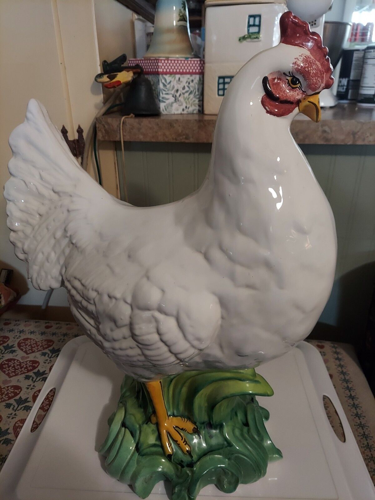 Add A Piece Of Charm To Your Collection With This Beautiful White Hen Statue...