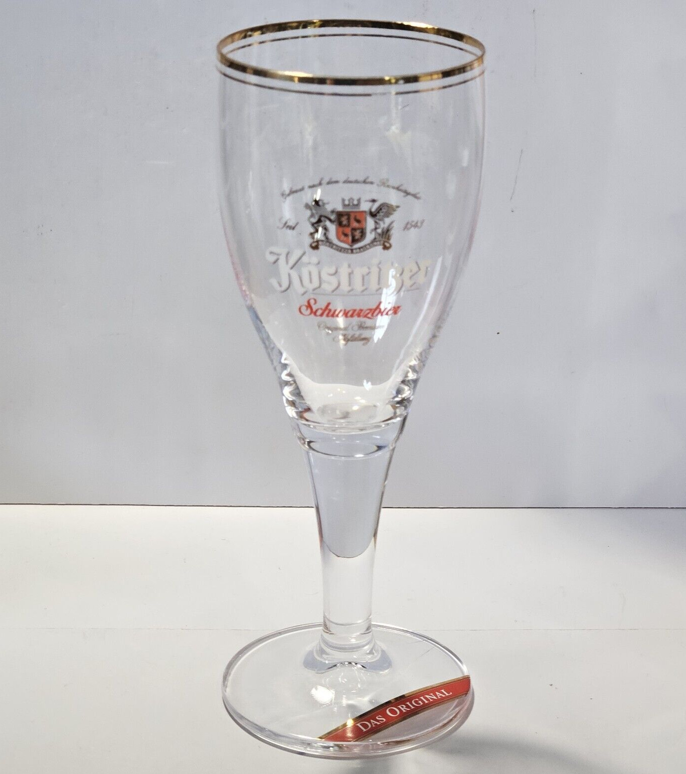 Kostritzer Schwarzbier Das Original Gold Rim Beer Glass .3 Liter 8 7/8\