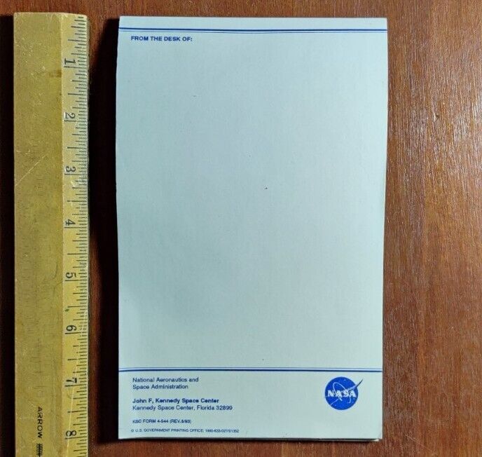 Vintage NASA KSC NOTEPAD 1990s Kennedy Space Center From The Desk Of 