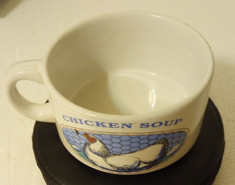 Soups On Mug Himark Chicken Soup Bowl 14 oz Ceramic Double Sided Handle Vintage
