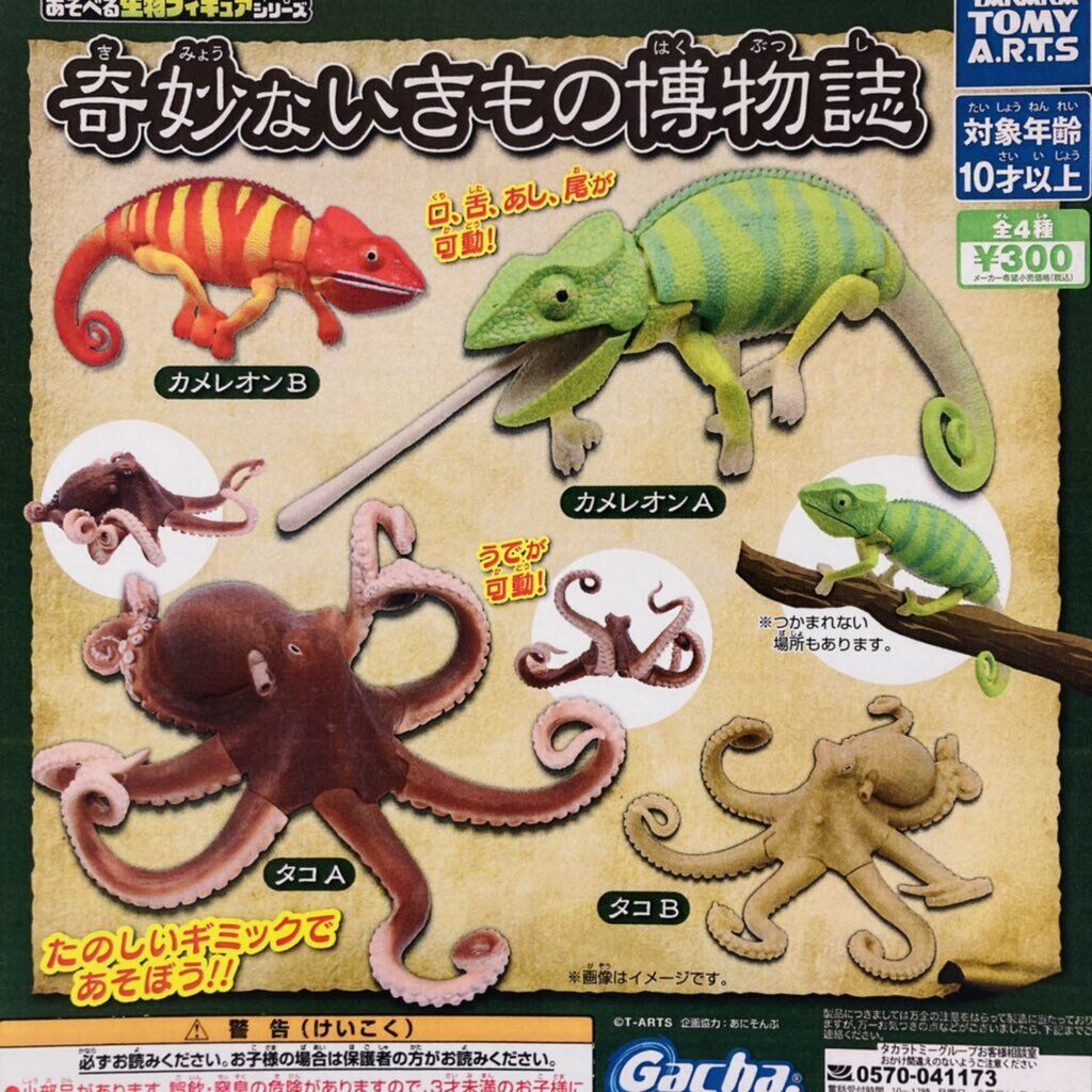 Playable creature figure Strange creature natural history 4 types gacha 24Y