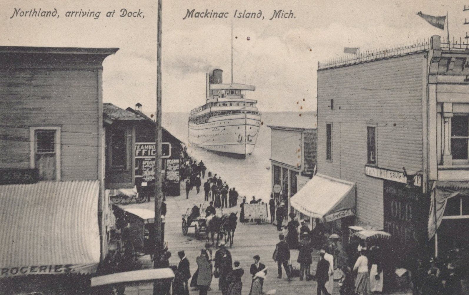 ZAYIX Steamer SS Northland Arriving Mackinac Is. Auxiliary Marks Postal History