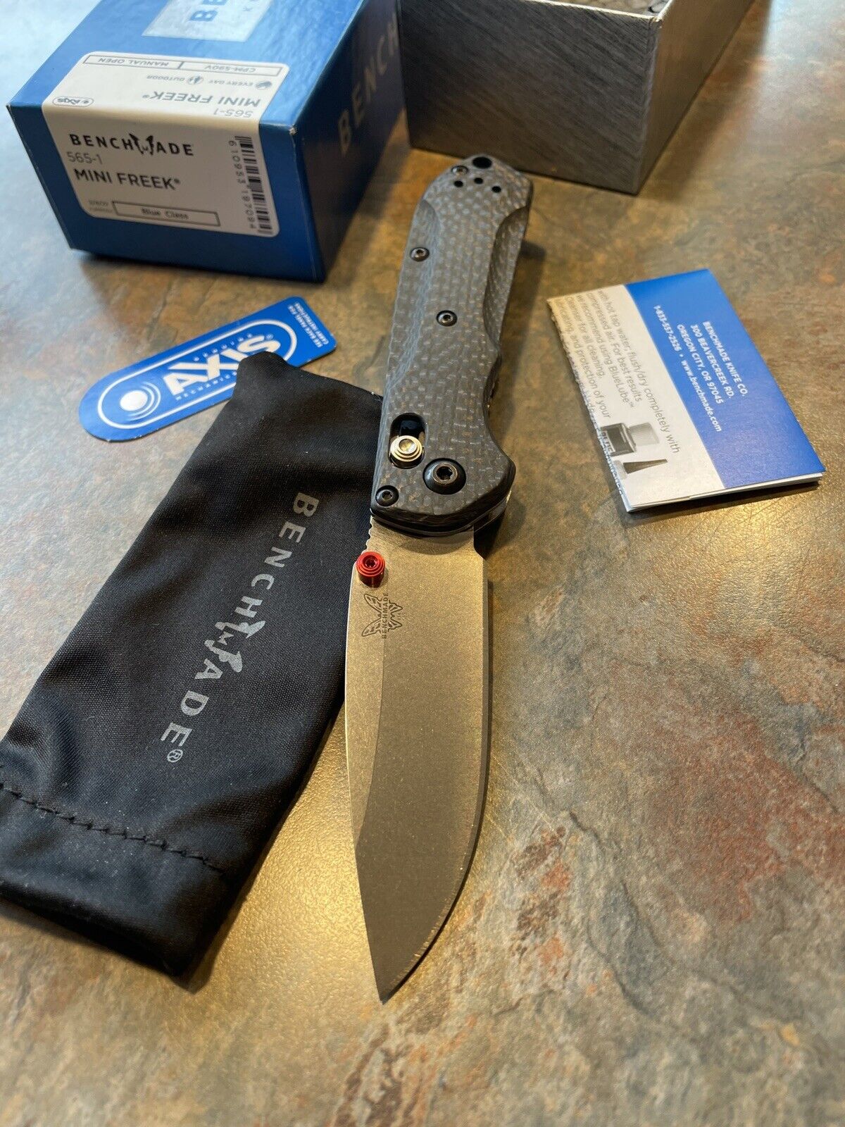 Benchmade Knives Mini Freek 565-1 CPM-S90V Black Carbon Fiber