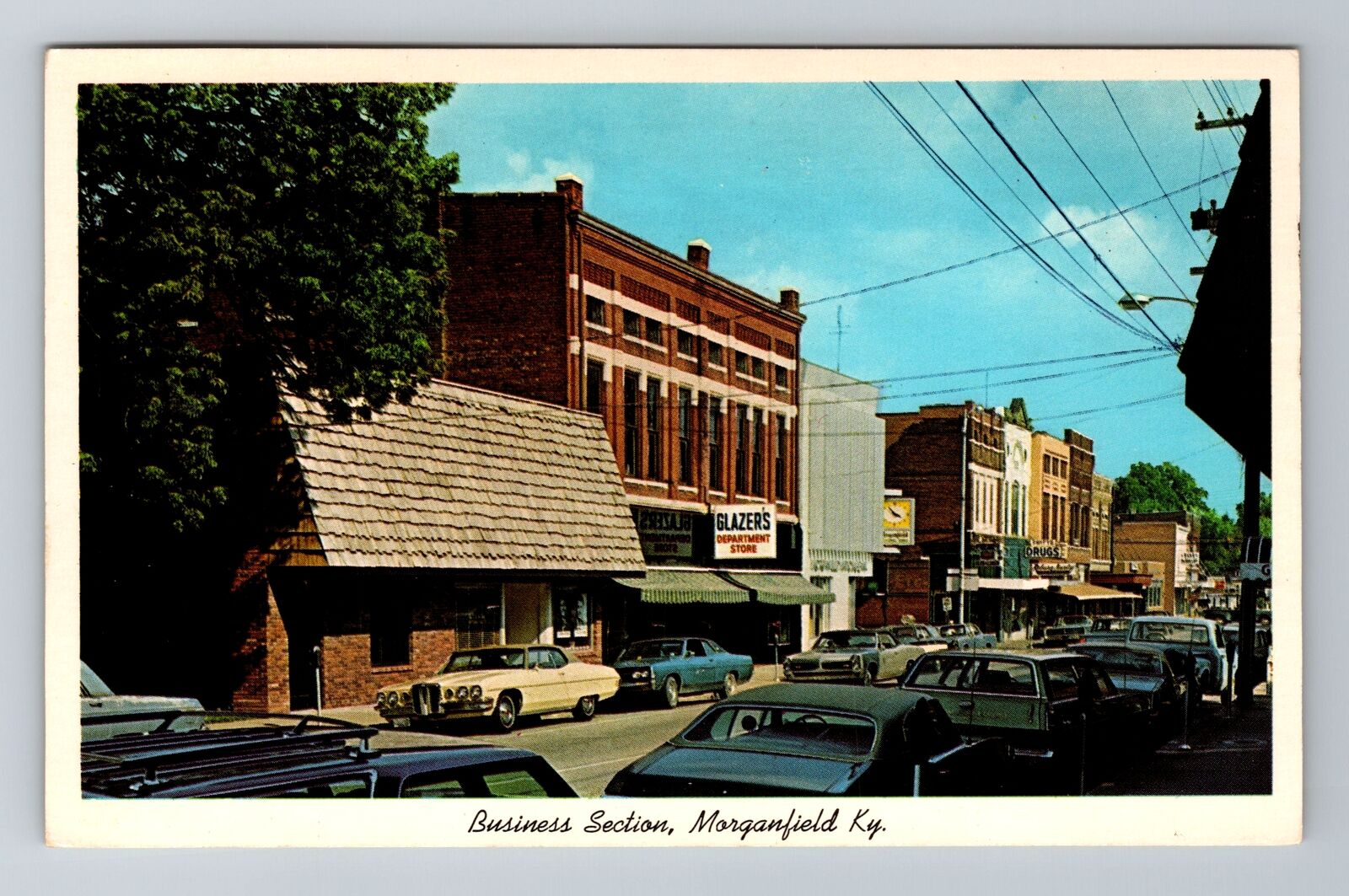 Morganfield KY-Kentucky, Business Section, Advertising Souvenir Vintage Postcard