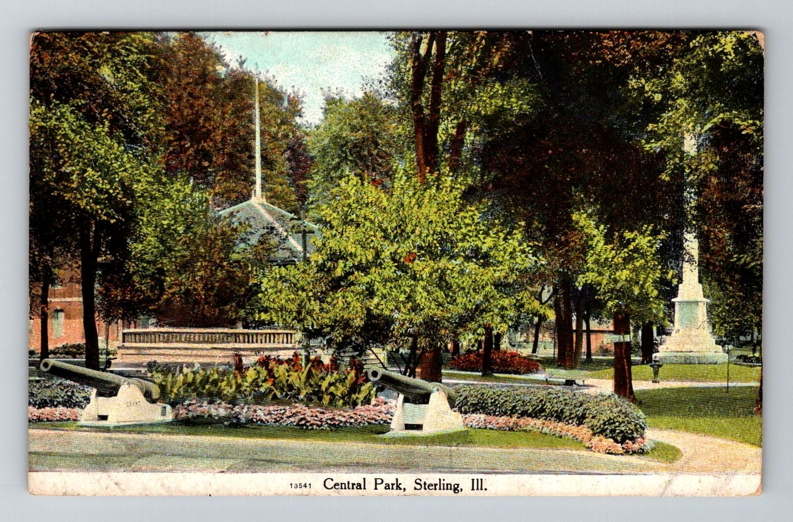 Sterling, IL-Illinois, Central Park Antique c1913, Vintage Souvenir Postcard