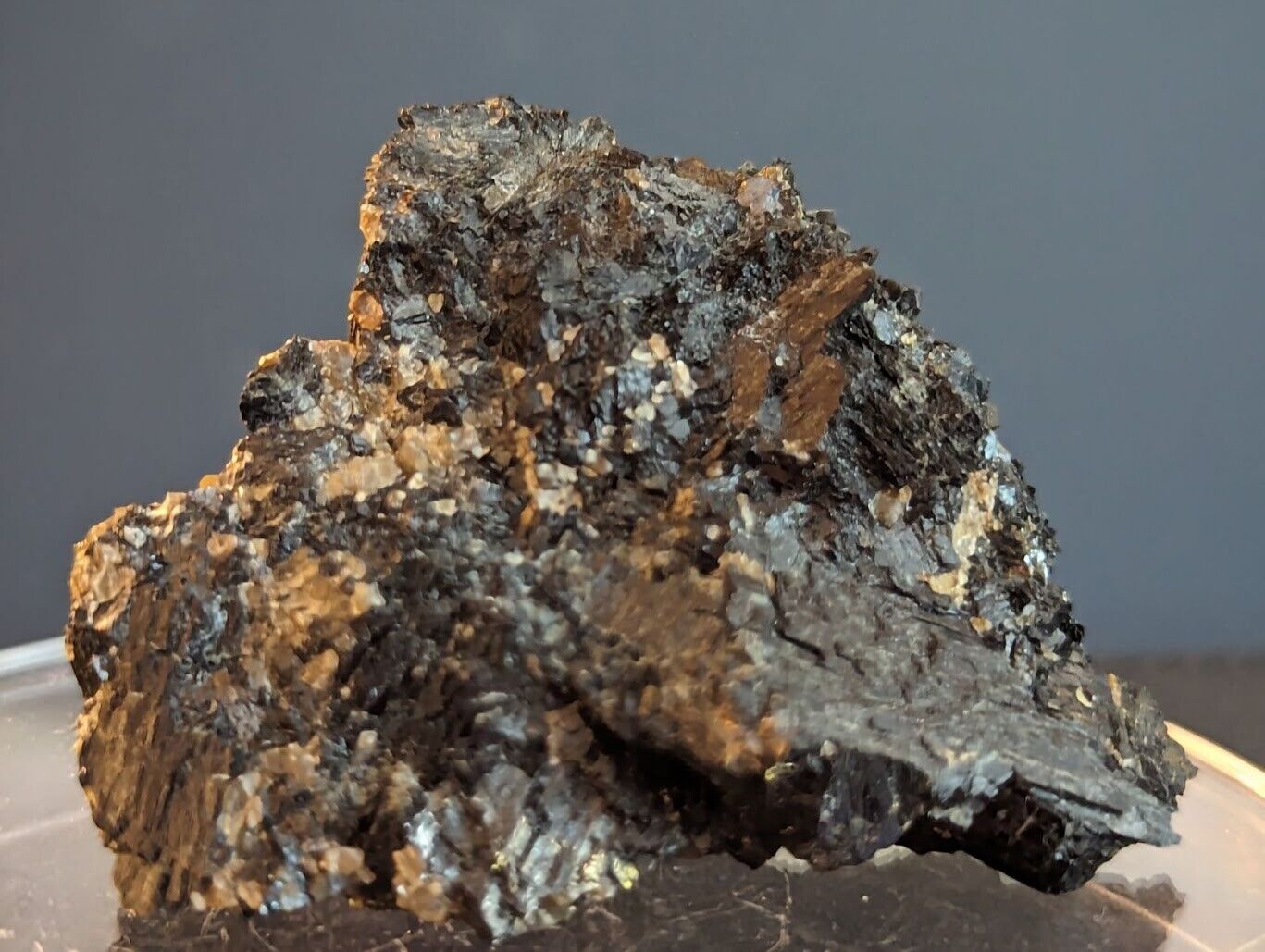 Black hornblende crystals 55 grams from Putnam County NY