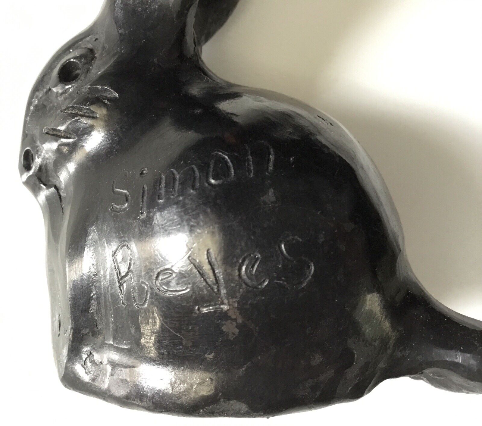 Rare Famous Simon Reyes Handmade Pottery Rabbit Sign Whistle Flutes