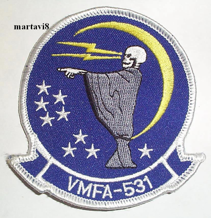 US.Marines `VMFA-531 - GREY GHOSTS` Squadron Cloth Badge / Patch (S12)