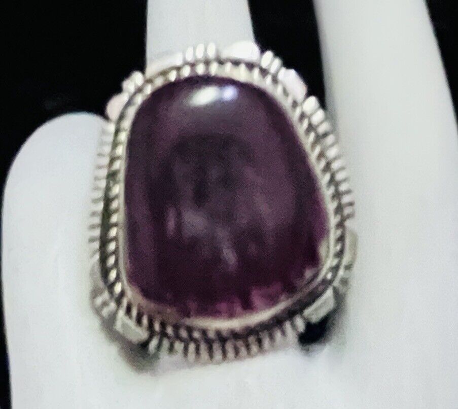 Navajo Purple Sterling Spiny Oyster Ring #169 SIGNED