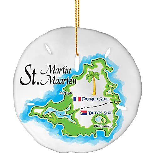 Christmas Ornaments - Handmade St. Maarten Sand Dollar Souvenir (St. Maarten)