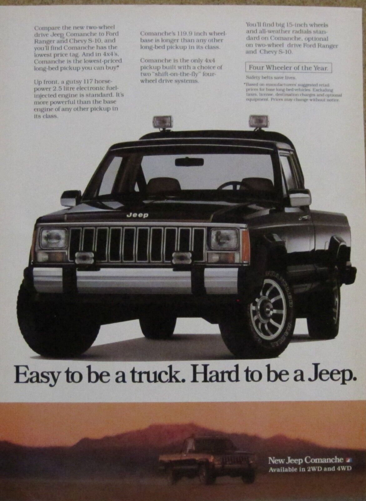 1986 Jeep Comanche Truck Ad