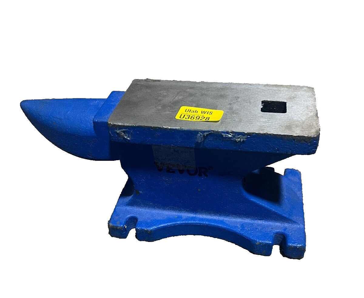 VEVOR 50 LB (22.5 kg) Anvil Blacksmith Single Horn Cast Iron Blue - SHIPS FAST