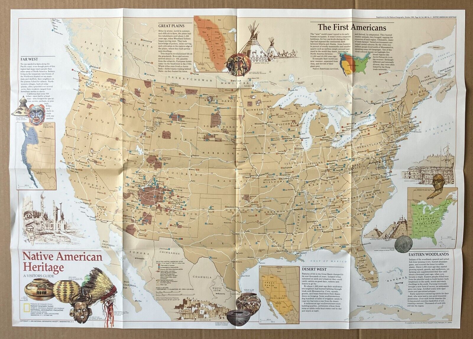 Map National Geographic Native American Heritage 1991