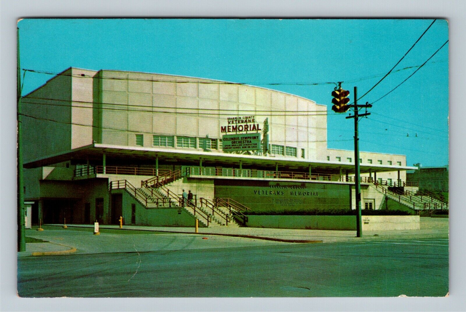 Columbus OH Veterans Memorial Auditorium Exhibition Hall Ohio Vintage Postcard