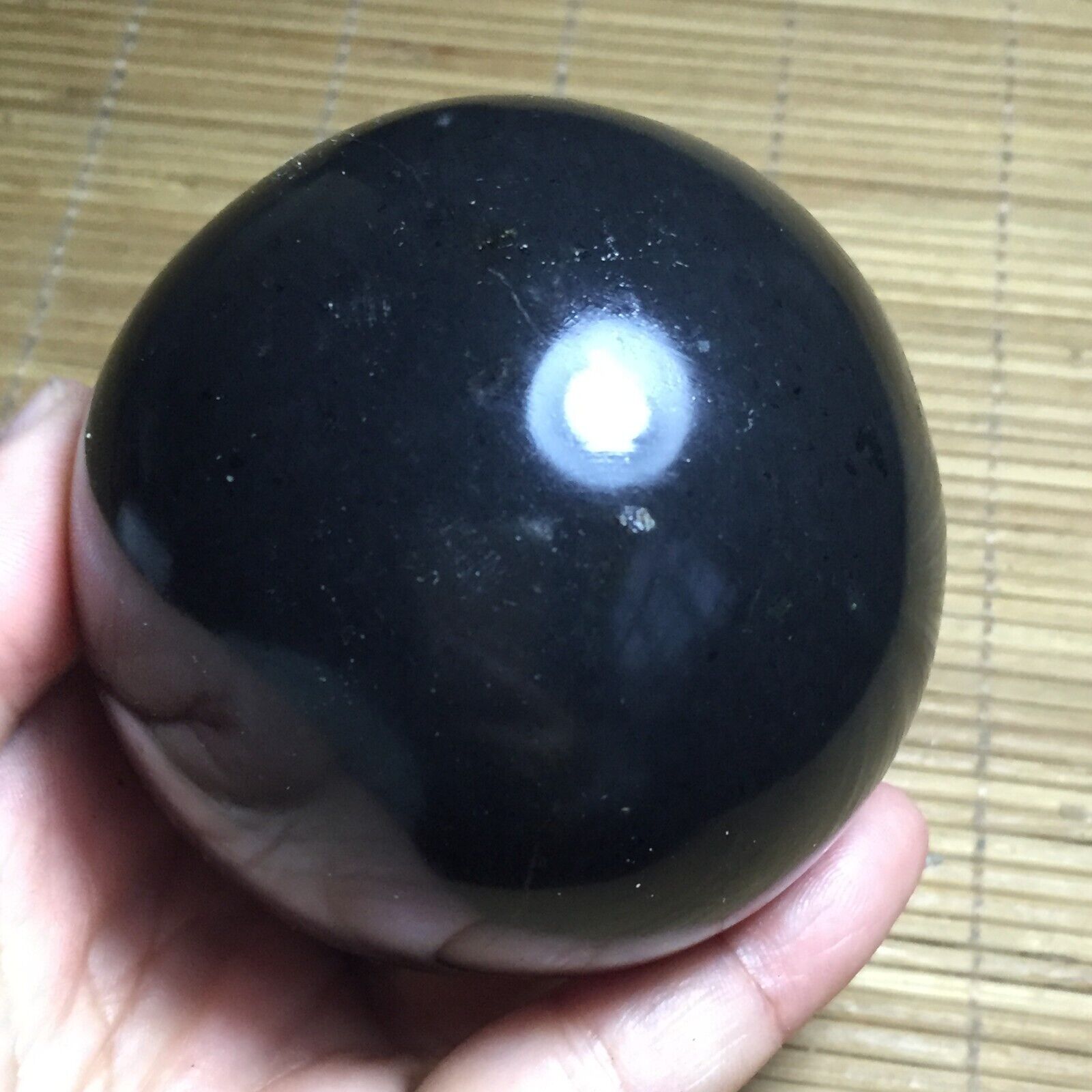 558g Natural Beautiful Black Tourmaline Ball Quartz Crystal Healing Stone 561