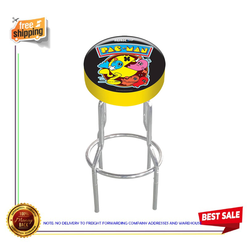 ARCADE1UP Adjustable Video Game Stool with Leg Extenders, Pac-Man