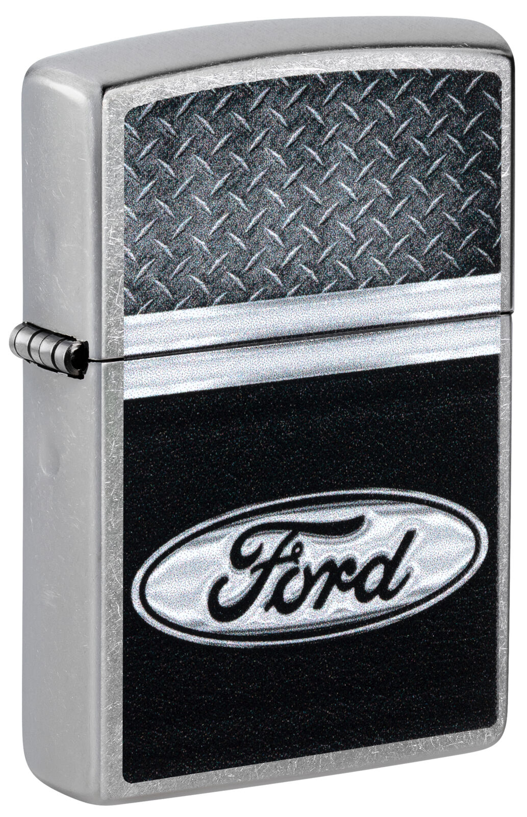 Zippo Ford Logo Diamond Plate Metal Design Street Chrome Windproof Lighter, 4...