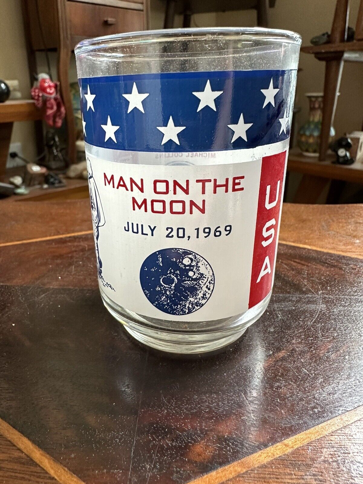 Apollo 11 Man On The Moon July 20 1969 Neil Armstrong Libbey Glass Vintage USA