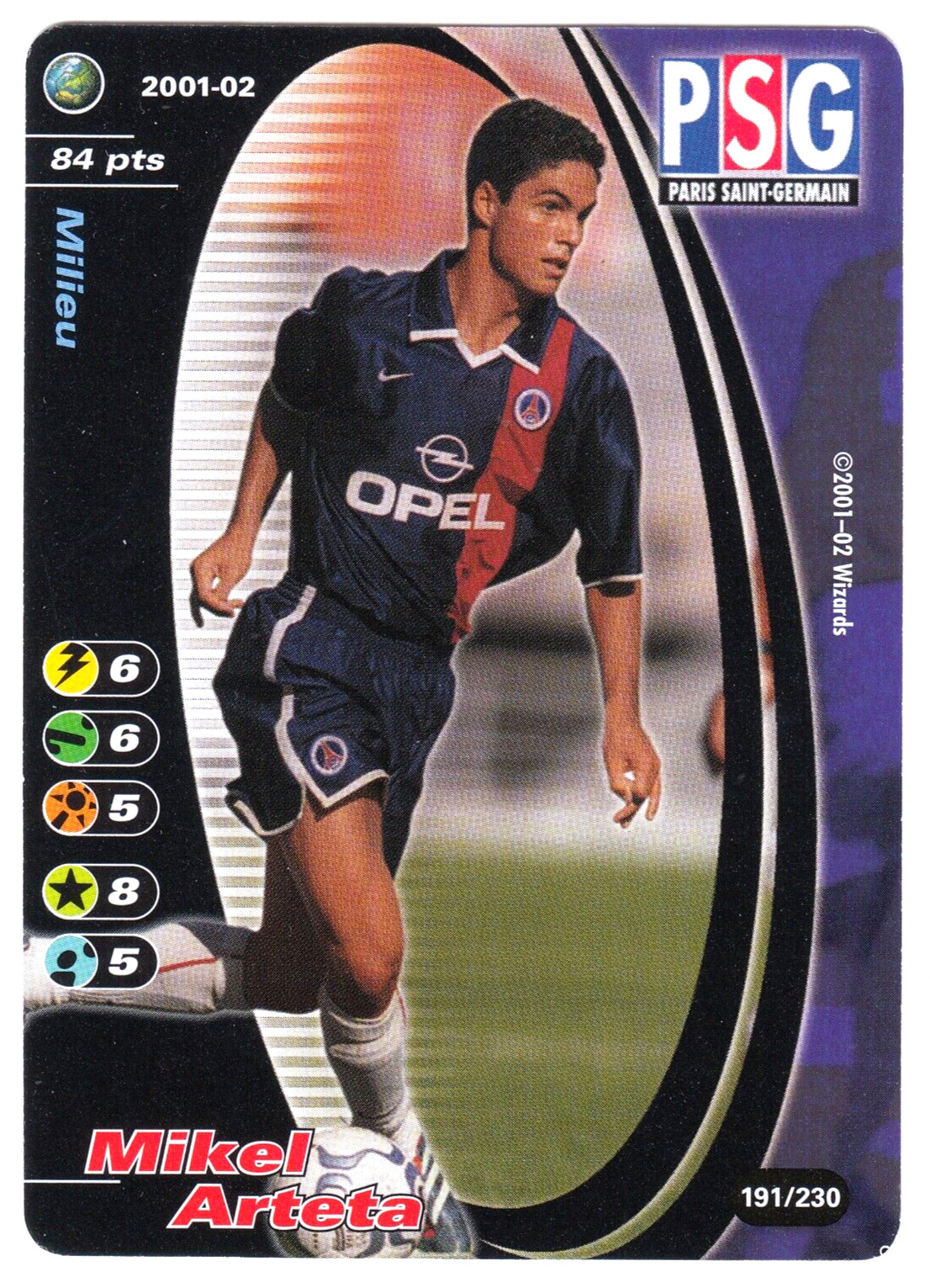 2001-02 Wizards Football Champions Ligue 1 Mikel Arteta Rookie RC PSG #191