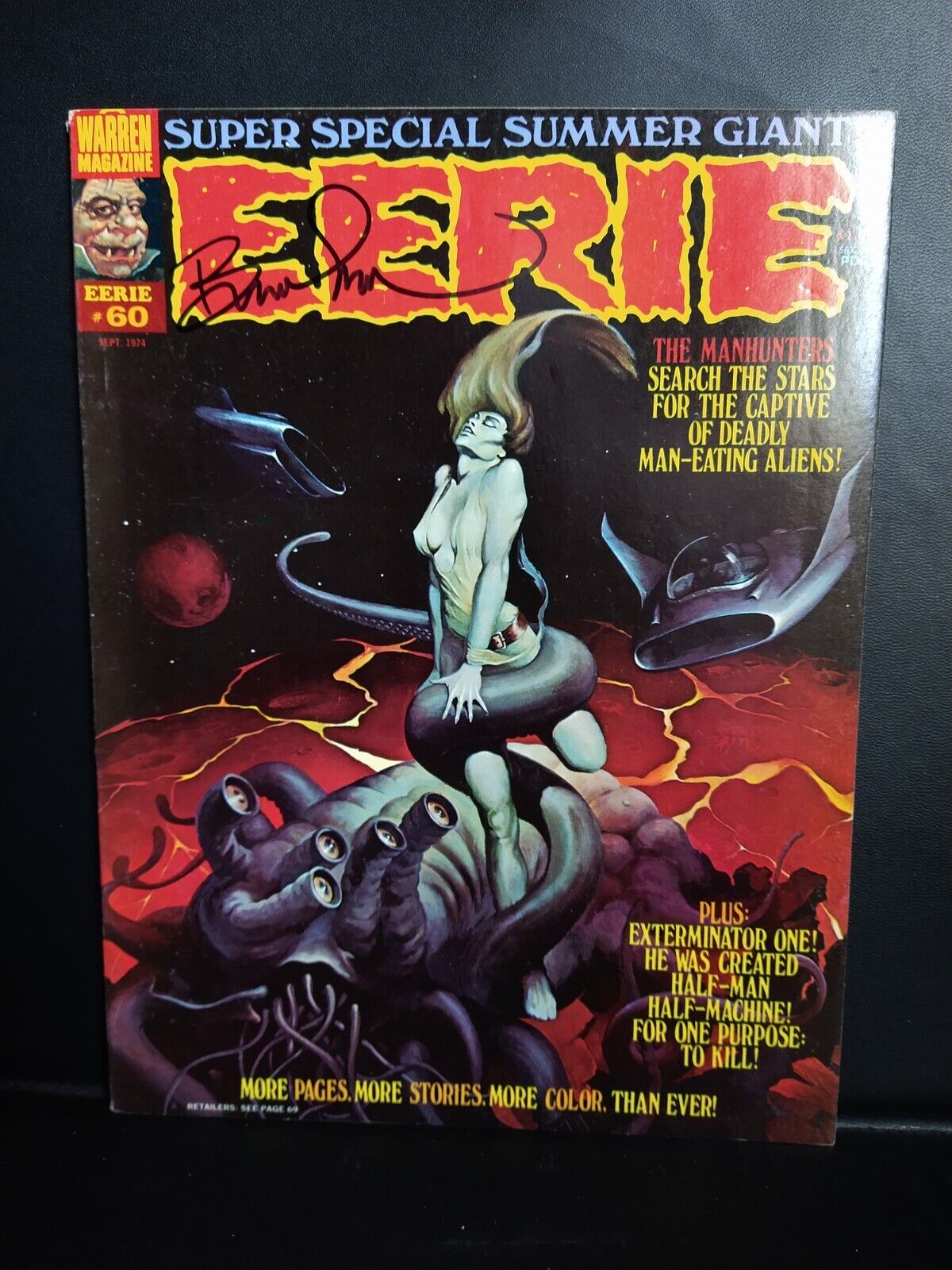 Eerie #60  Signed Bernie Wrightson Warren Publishing 1974 Horror Magazine VG-
