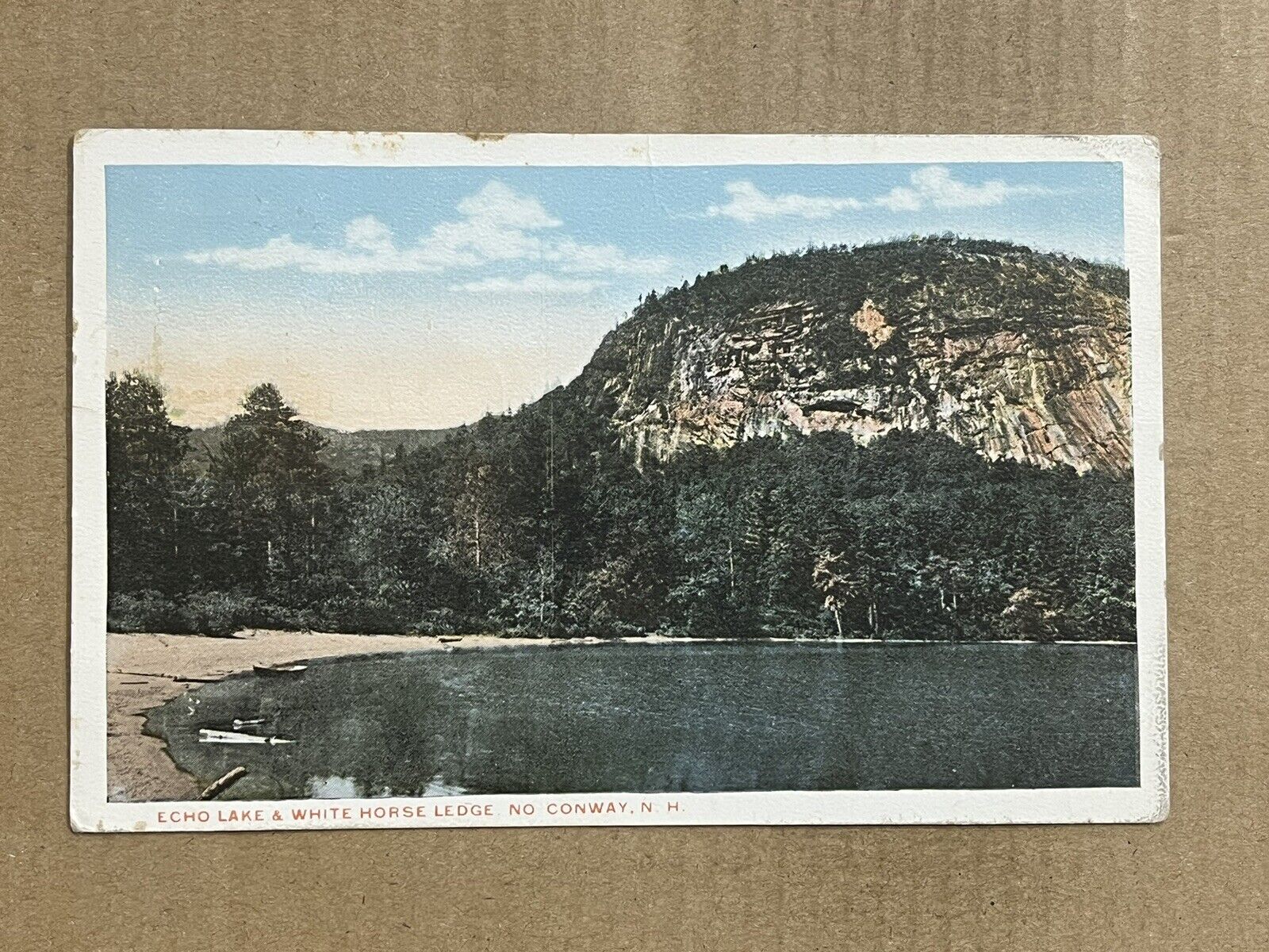 Postcard North Conway NH New Hampshire Echo Lake White Horse Ledge Vintage PC