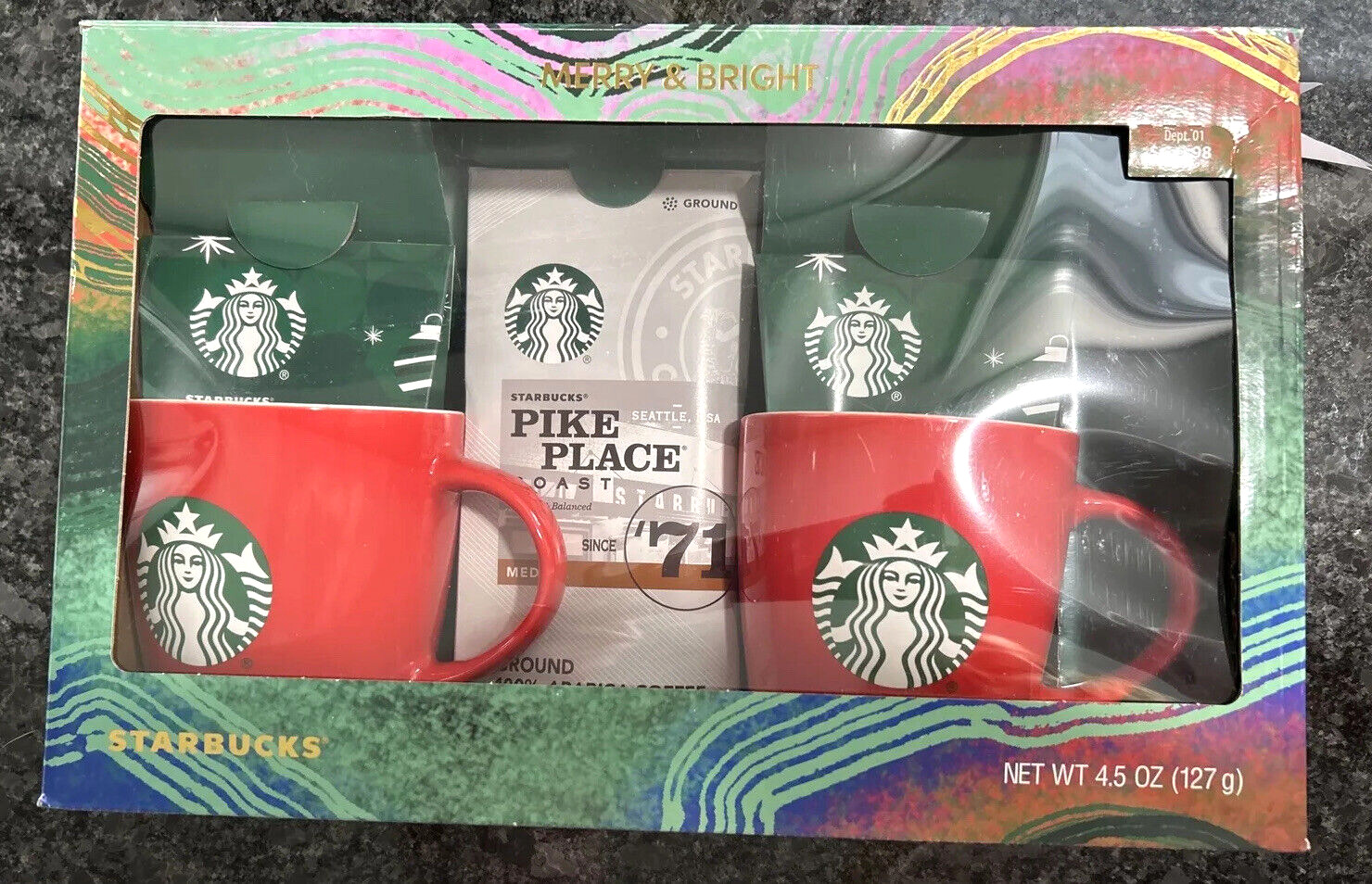 Starbucks 2022 Hot Chocolate/Coffee Holiday Collection Set with 2 Ceramic Mugs
