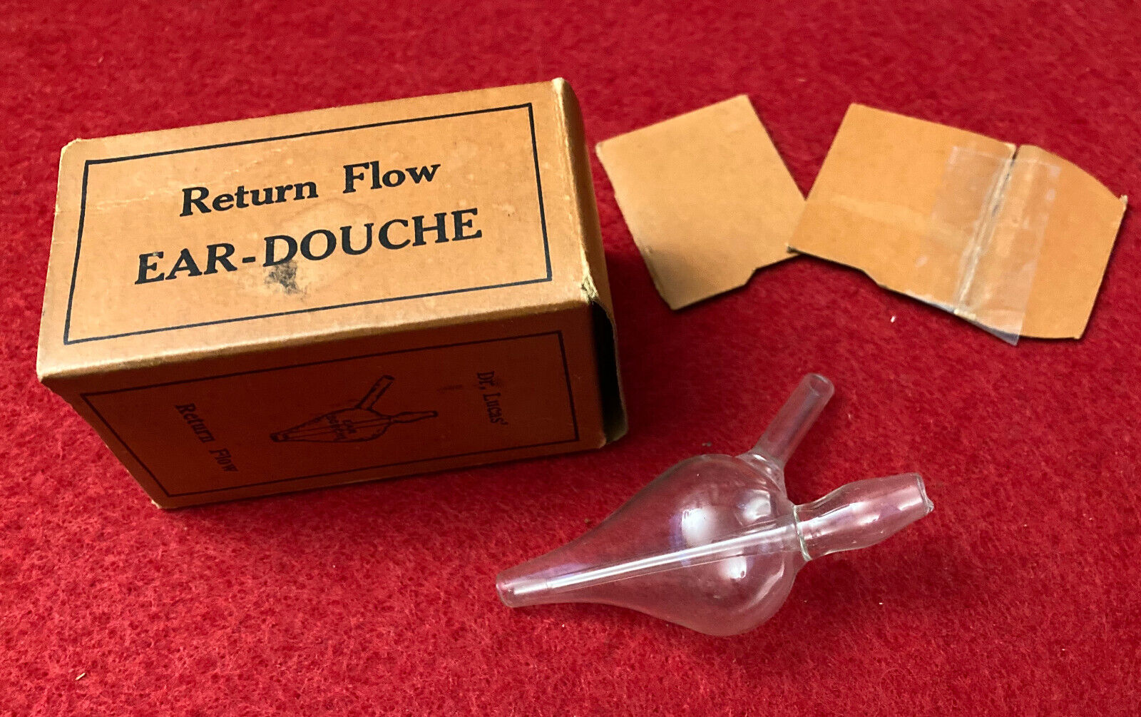 Vintage Dr Lucas\' Ear Douche - Return Flow Glass Ear Wax Removal Instrument