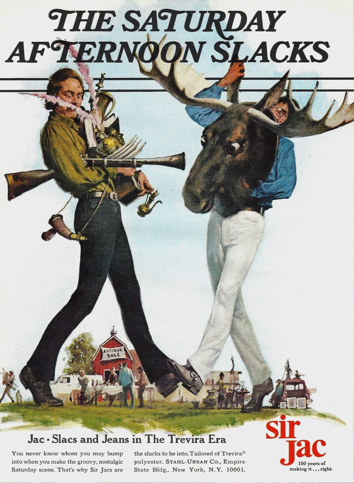 1971 Sir Jac Jeans Slacks Saturday Afternoon Fashion vtg Print Ad Advertisement
