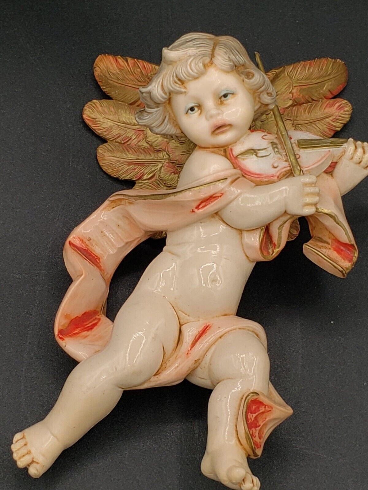 1984 Fontanini Depose Italy Simonetti Cherub Angel Ornament #566 W/Fontain Mark 