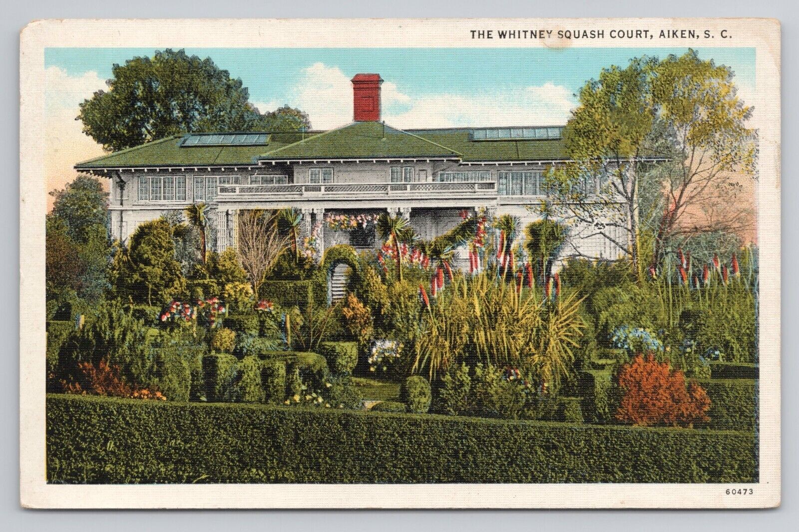 Postcard The Whitney Squash Court Aiken South Carolina