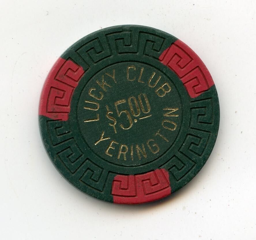 5.00 Chip from the Lucky Club Casino Yerington Nevada Scroll