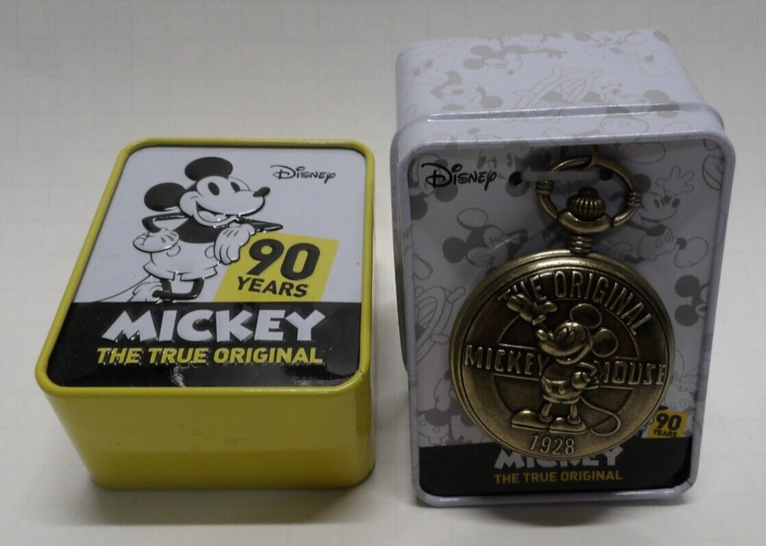 Mickey Mouse Disney True Original Pocket Watch Unused in Tin Case
