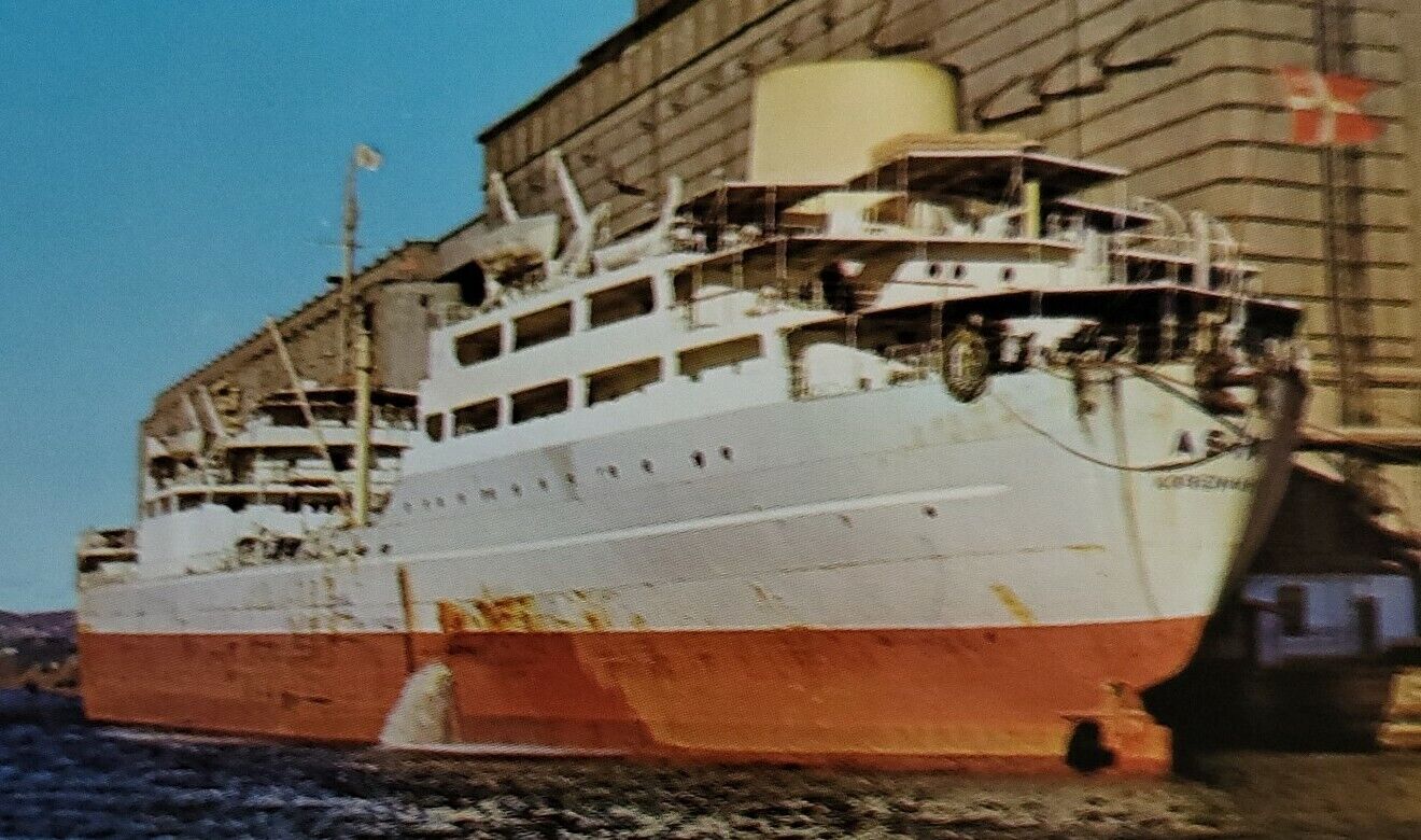 Postcard, 1960s Circa  Denmark Grain Ship ASIA Duluth-Superior Harbor Unposted