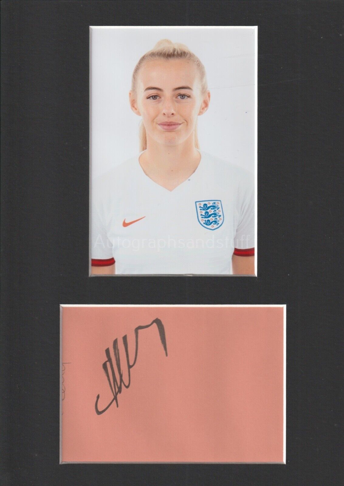 Chloe Kelly Signed A4 Mount, Autograph Manchester City England Lioness Lionesses