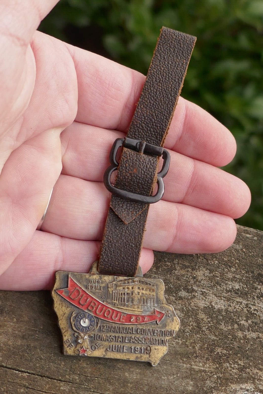 Antique 1919 B.P.O.E. Elks Dubuque, Iowa Lodge No. 297 Medal Badge Watch Fob