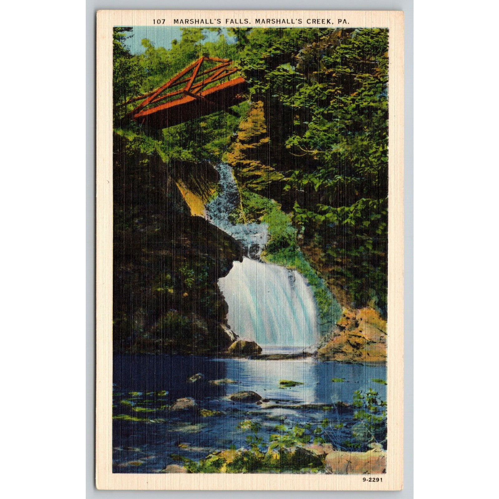 Postcard PA Marshall\'s Creek Marshall\'s Falls