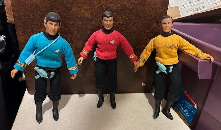 Vintage Mego Star Trek TV Figures 3 Pieces 1970s Spock Scotty Kirk