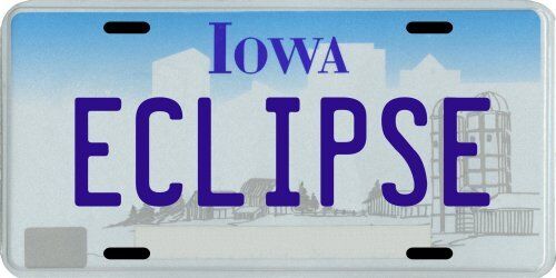 Great North American Solar Eclipse Iowa Aluminum License Plate 