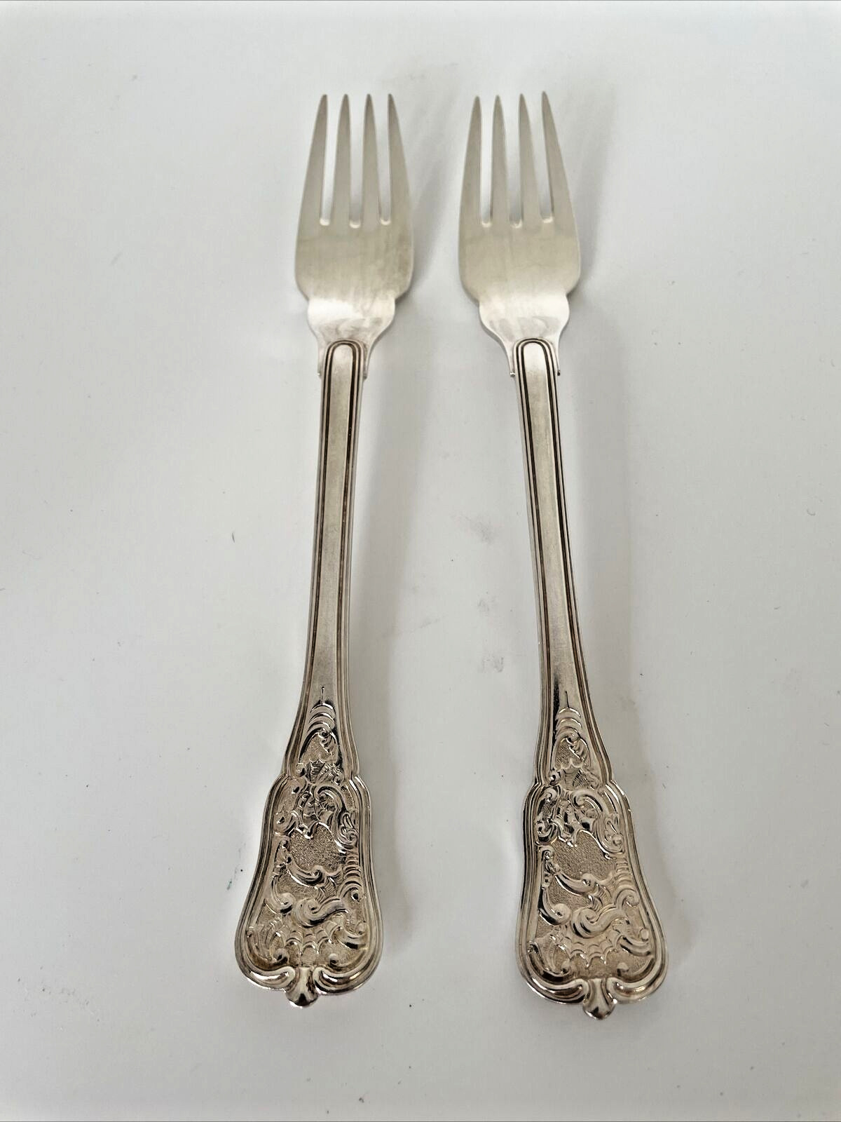 2 Georg Jensen Danish Rosenborg Silver Plate Forks