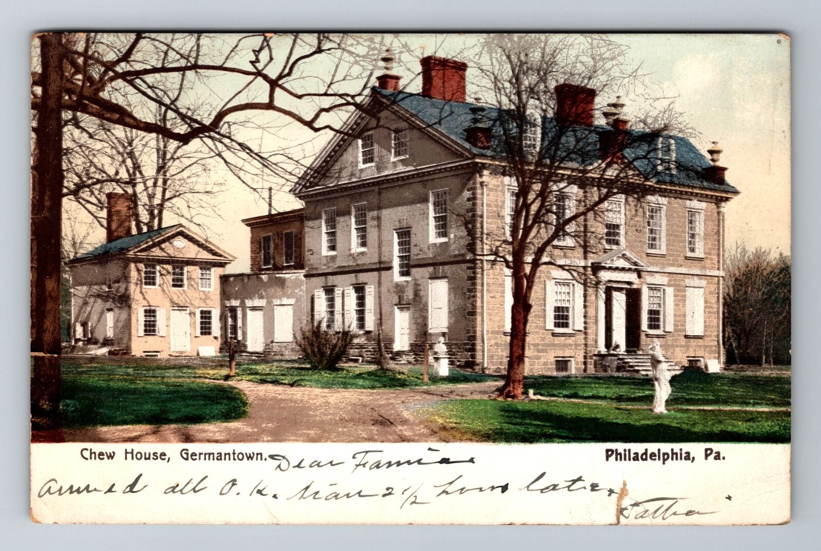 Philadelphia PA-Pennsylvania, Chew House, Germantown, Vintage c1907 Postcard