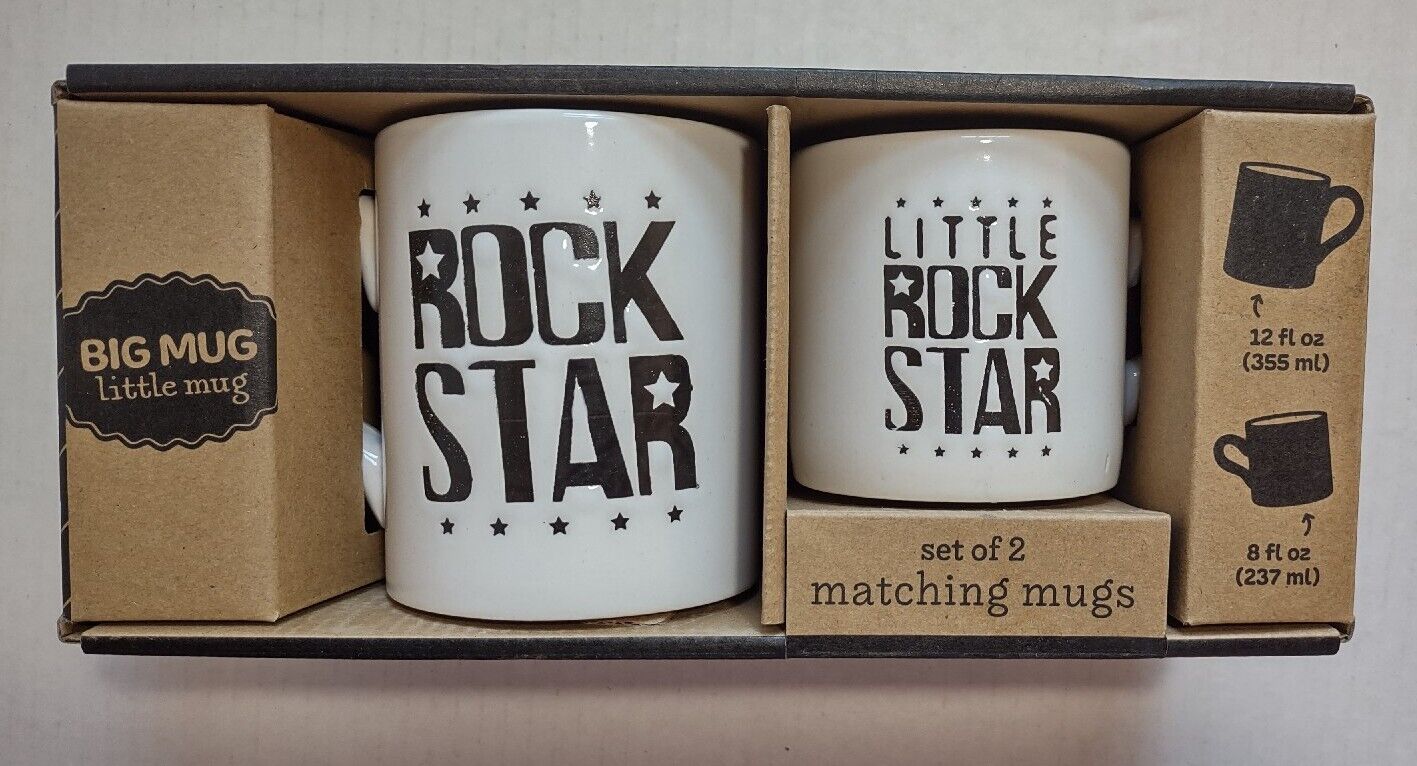 New Big Mug Little Mug Matching Rock Star Set Of 2 Great Gift Idea