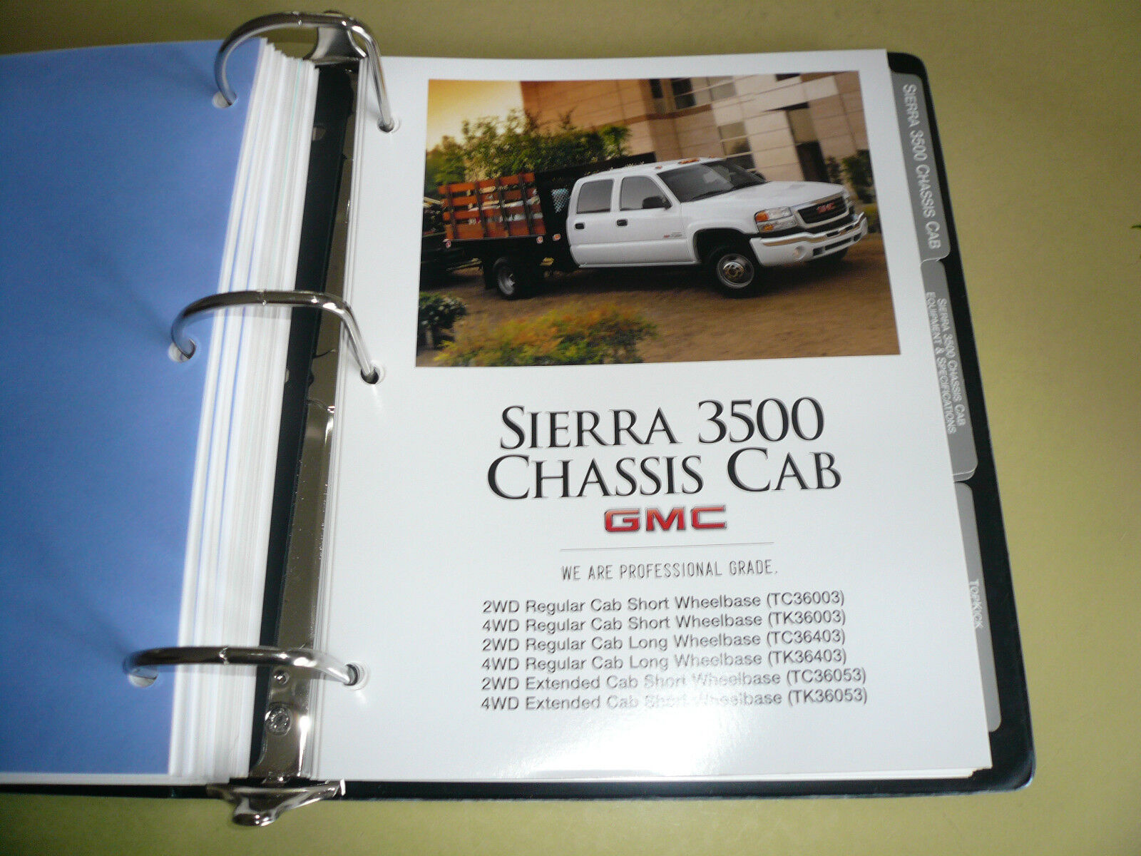 2005 GMC Sierra 3500 Chassis Cab Product Portfolio Pages Facts