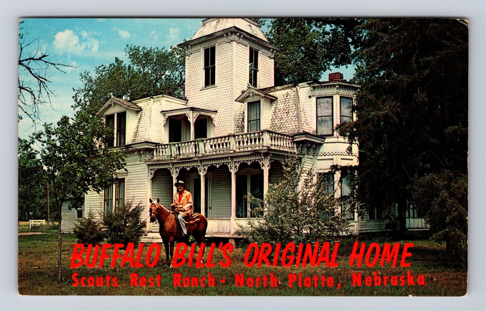 North Platte NE-Nebraska, Buffalo Bill\'s Original Home, Vintage Postcard