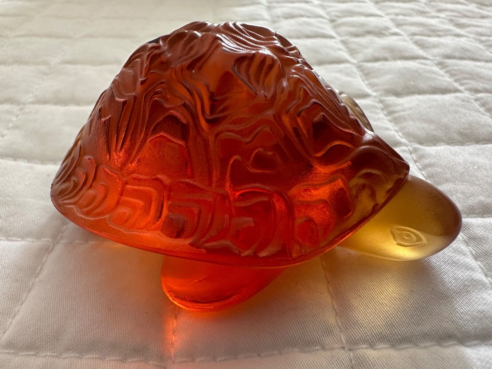Lalique Crystal Sidonie Turtle Amber