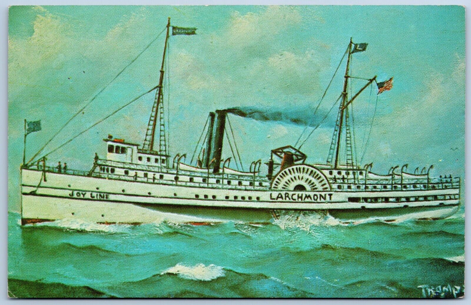 Larchmont Joy Line Steamship Collision Tragedy in Vintage Postcard